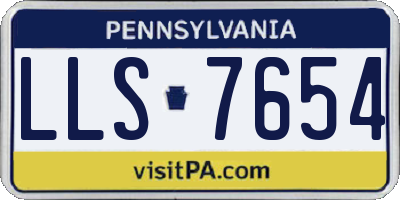 PA license plate LLS7654