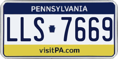 PA license plate LLS7669