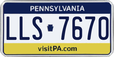 PA license plate LLS7670