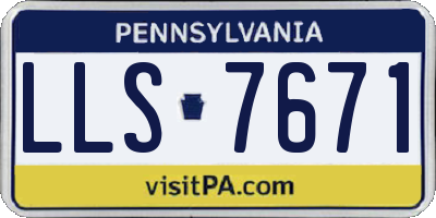PA license plate LLS7671