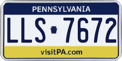 PA license plate LLS7672