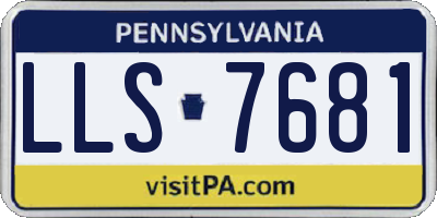 PA license plate LLS7681