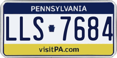 PA license plate LLS7684