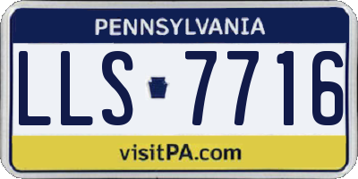 PA license plate LLS7716