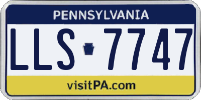 PA license plate LLS7747