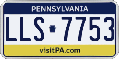 PA license plate LLS7753