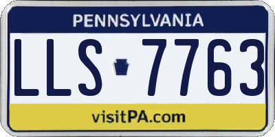 PA license plate LLS7763