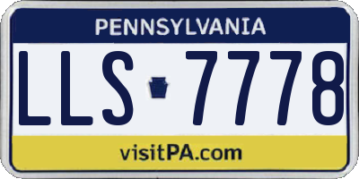 PA license plate LLS7778
