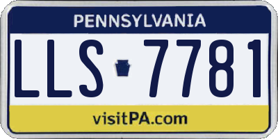 PA license plate LLS7781