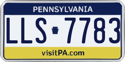 PA license plate LLS7783