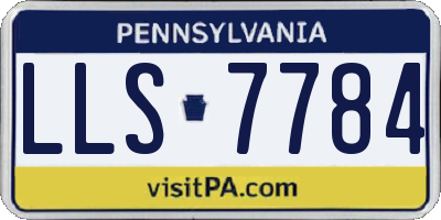 PA license plate LLS7784