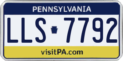 PA license plate LLS7792