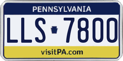 PA license plate LLS7800