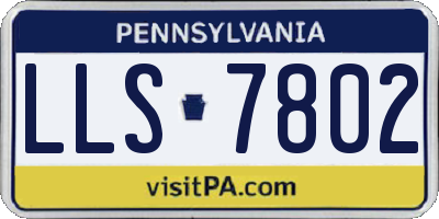 PA license plate LLS7802