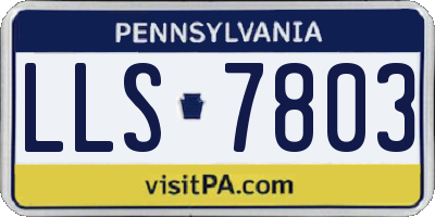 PA license plate LLS7803