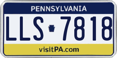 PA license plate LLS7818