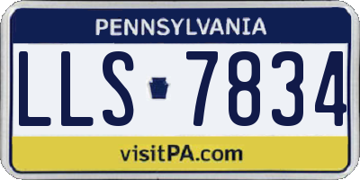 PA license plate LLS7834