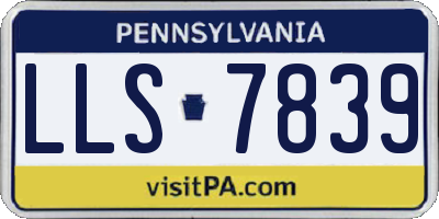 PA license plate LLS7839