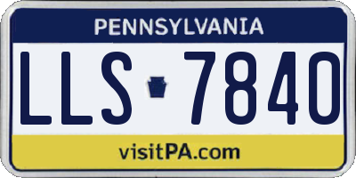 PA license plate LLS7840