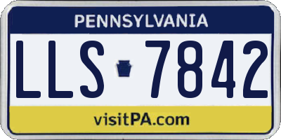 PA license plate LLS7842