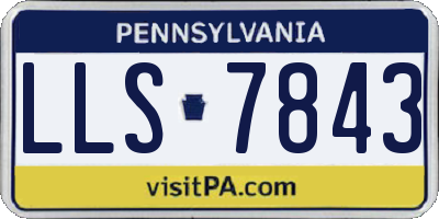 PA license plate LLS7843
