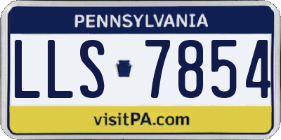 PA license plate LLS7854