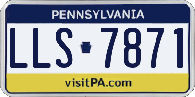 PA license plate LLS7871