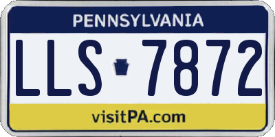 PA license plate LLS7872