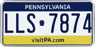 PA license plate LLS7874