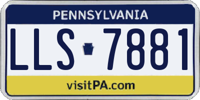 PA license plate LLS7881