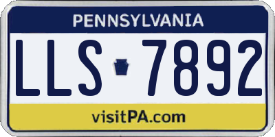 PA license plate LLS7892