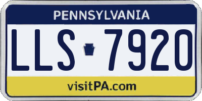 PA license plate LLS7920