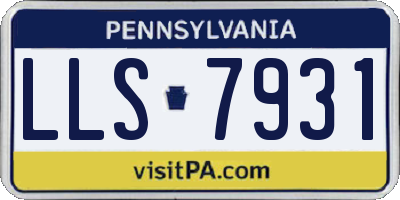 PA license plate LLS7931