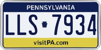 PA license plate LLS7934