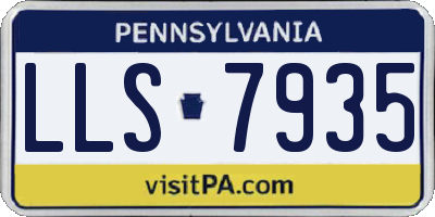 PA license plate LLS7935