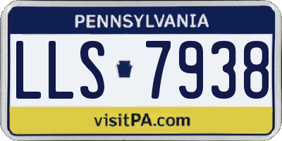 PA license plate LLS7938