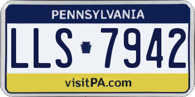 PA license plate LLS7942