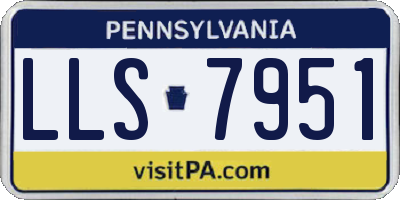 PA license plate LLS7951
