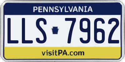 PA license plate LLS7962