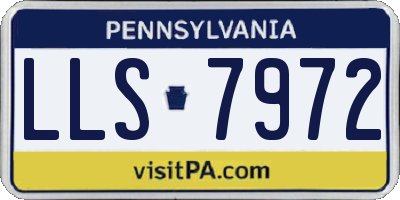 PA license plate LLS7972