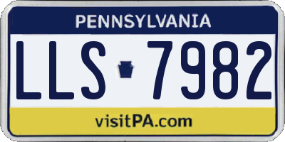 PA license plate LLS7982