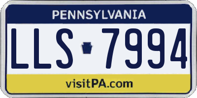 PA license plate LLS7994