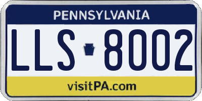 PA license plate LLS8002
