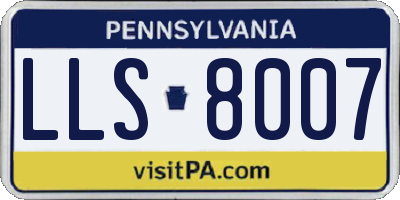 PA license plate LLS8007