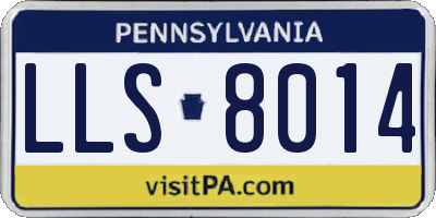 PA license plate LLS8014