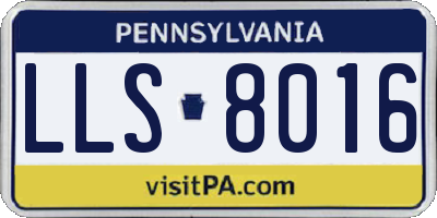 PA license plate LLS8016