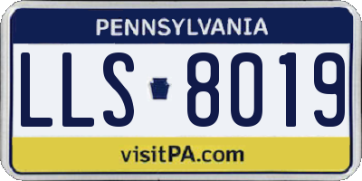 PA license plate LLS8019