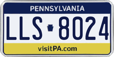 PA license plate LLS8024