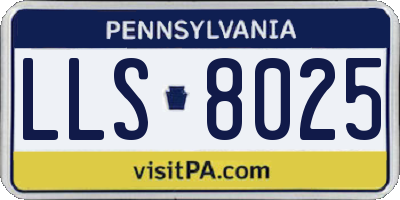 PA license plate LLS8025