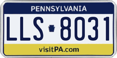 PA license plate LLS8031